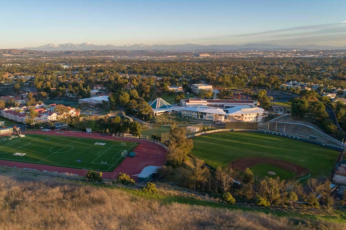 Aerial view of athletic facilities