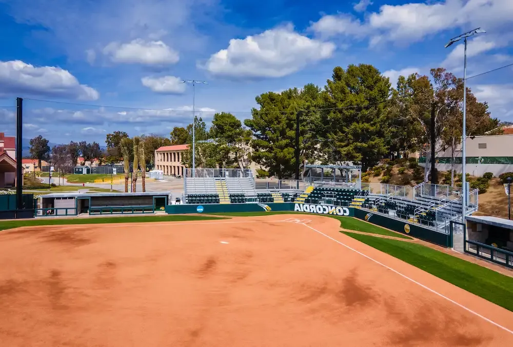 Renovated softball field for Concordia Eagles players